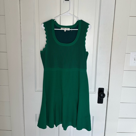 Diane Von Furstenberg Green Ribbed Dress - Picture 1 of 2